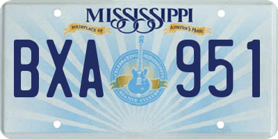 MS license plate BXA951