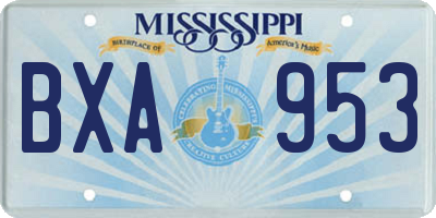 MS license plate BXA953