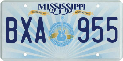 MS license plate BXA955