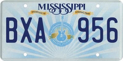 MS license plate BXA956