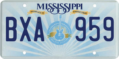 MS license plate BXA959