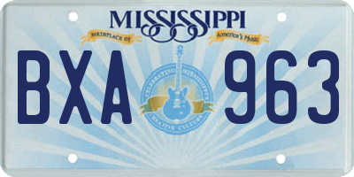 MS license plate BXA963