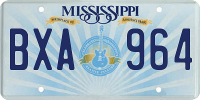 MS license plate BXA964