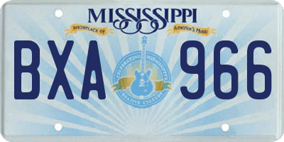 MS license plate BXA966