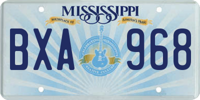 MS license plate BXA968