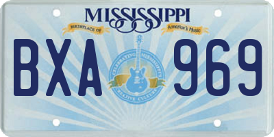 MS license plate BXA969