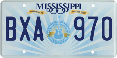 MS license plate BXA970