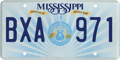 MS license plate BXA971