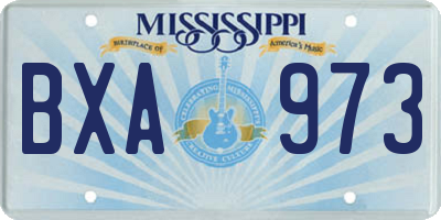 MS license plate BXA973