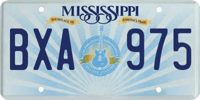 MS license plate BXA975