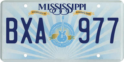 MS license plate BXA977