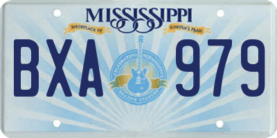 MS license plate BXA979
