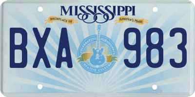 MS license plate BXA983