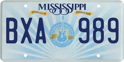 MS license plate BXA989