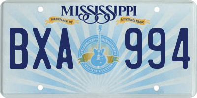 MS license plate BXA994