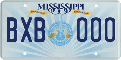 MS license plate BXB000