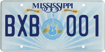 MS license plate BXB001
