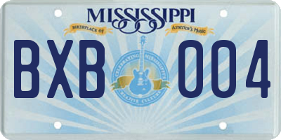 MS license plate BXB004