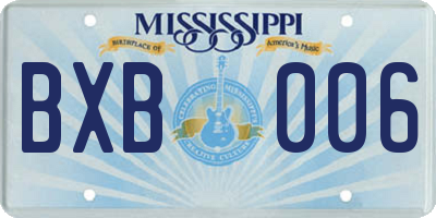 MS license plate BXB006