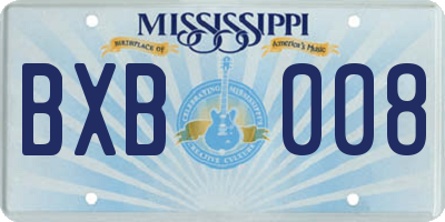 MS license plate BXB008