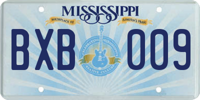 MS license plate BXB009