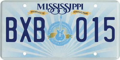 MS license plate BXB015