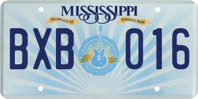 MS license plate BXB016