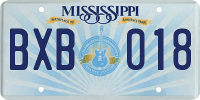 MS license plate BXB018
