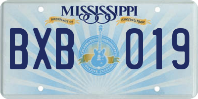 MS license plate BXB019