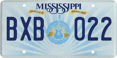 MS license plate BXB022