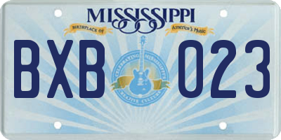 MS license plate BXB023