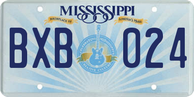 MS license plate BXB024