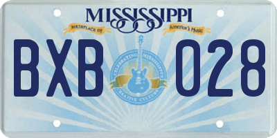 MS license plate BXB028