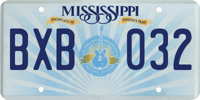 MS license plate BXB032
