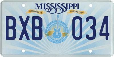 MS license plate BXB034