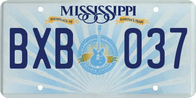 MS license plate BXB037