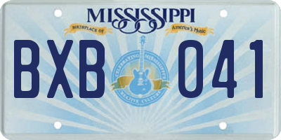 MS license plate BXB041