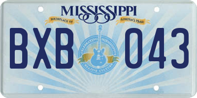 MS license plate BXB043