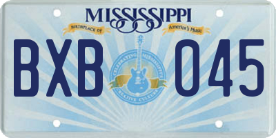 MS license plate BXB045