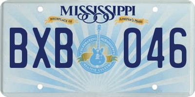 MS license plate BXB046