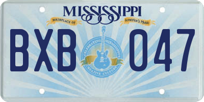 MS license plate BXB047