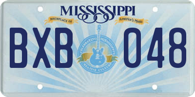MS license plate BXB048