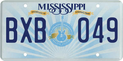 MS license plate BXB049