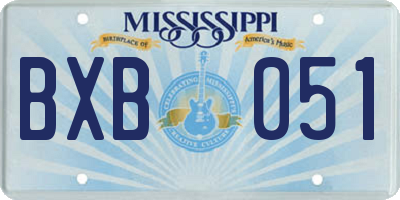 MS license plate BXB051