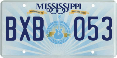 MS license plate BXB053