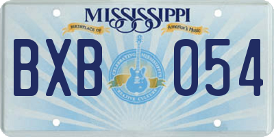 MS license plate BXB054