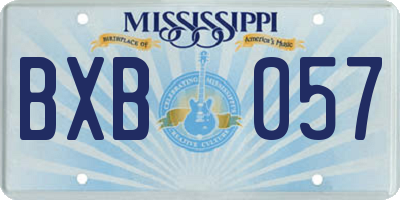 MS license plate BXB057