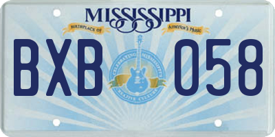 MS license plate BXB058