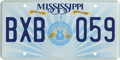 MS license plate BXB059