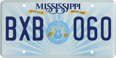 MS license plate BXB060
